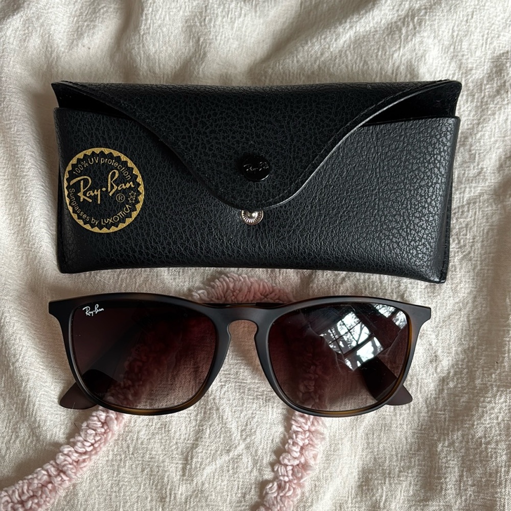 ray ban chris polished transparent brown sunglasses